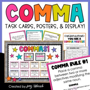 Comma Task Cards, Posters, and Display