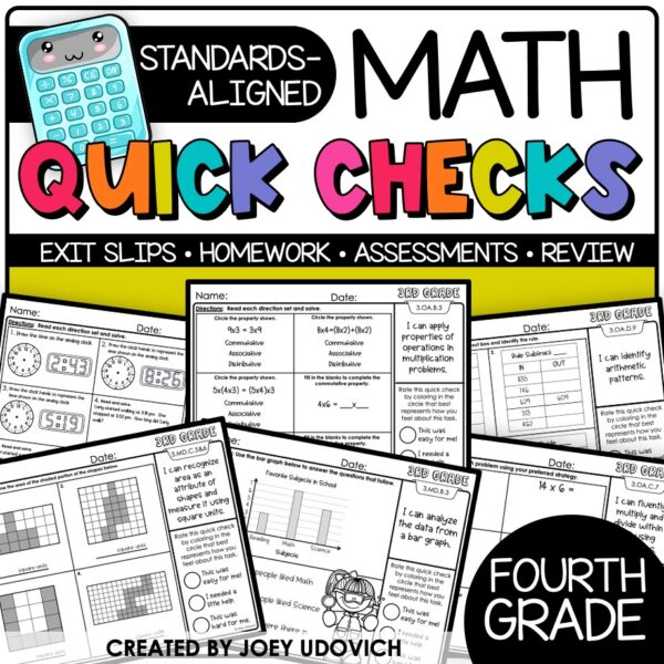 4th Grade Math | Assessments, Morning Work, Test Prep, Review, Homework